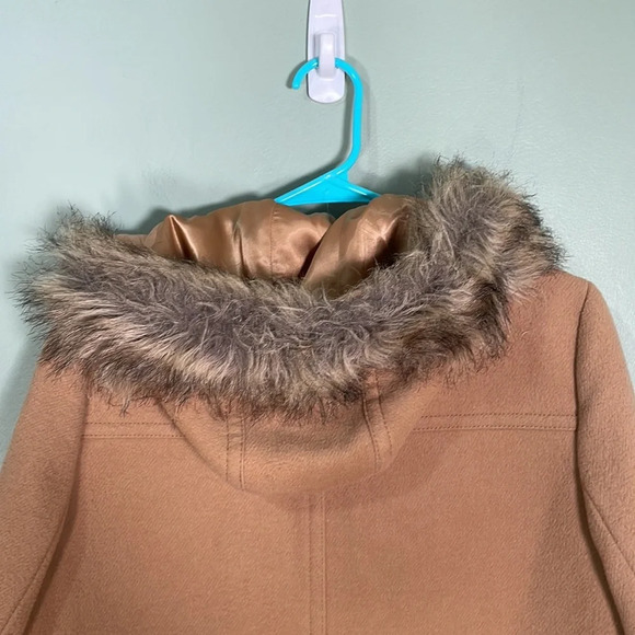 J Crew Factory Wool Blend Vail Chateau Parka Style E3931 Tan Size 8 - Picture 3 of 8